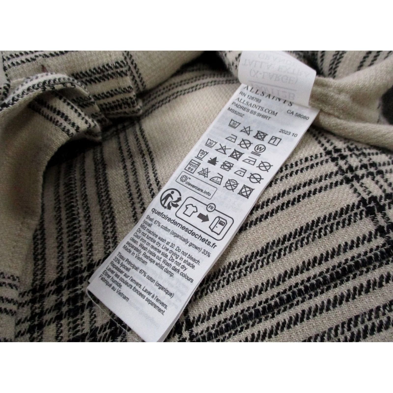 Allsaints All Saints Shirt Mens XL Beige Plaid Relaxed Preppy Beach Golf Logo Size US XL / EU 56 / 4 - 7 Thumbnail