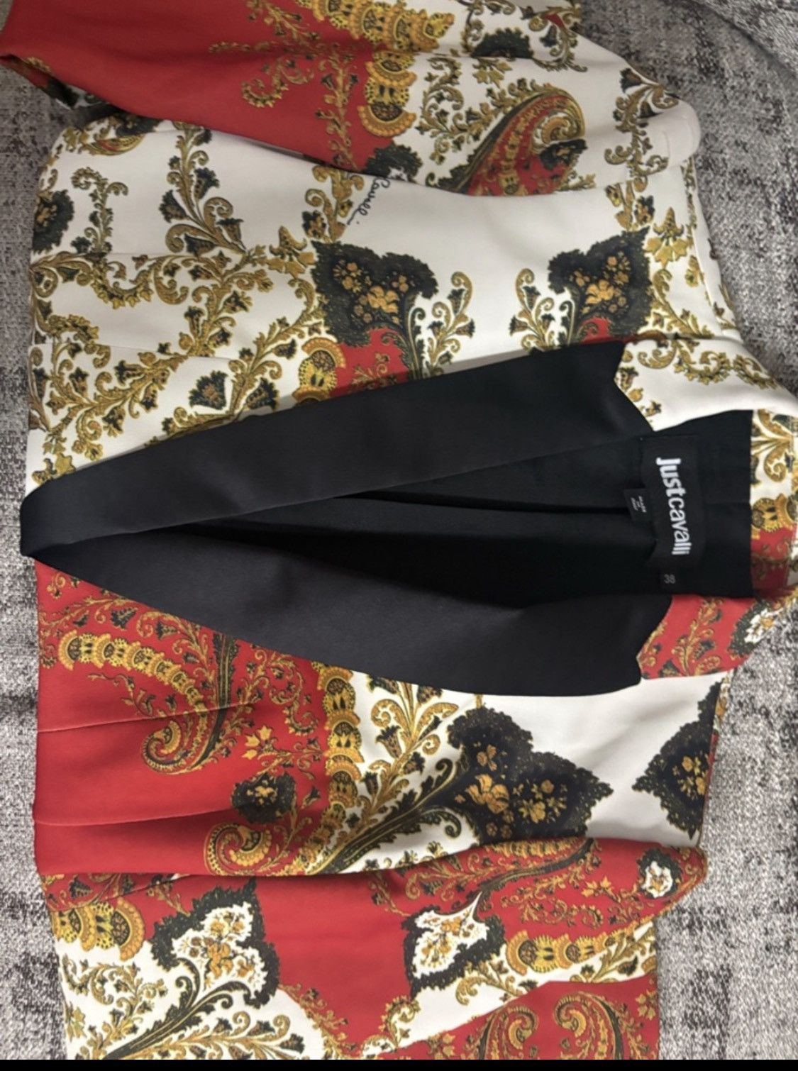 Just Cavalli Just Cavalli Red & White Paisley Satin Blazer Size S / US 4 / IT 40 - 5 Thumbnail