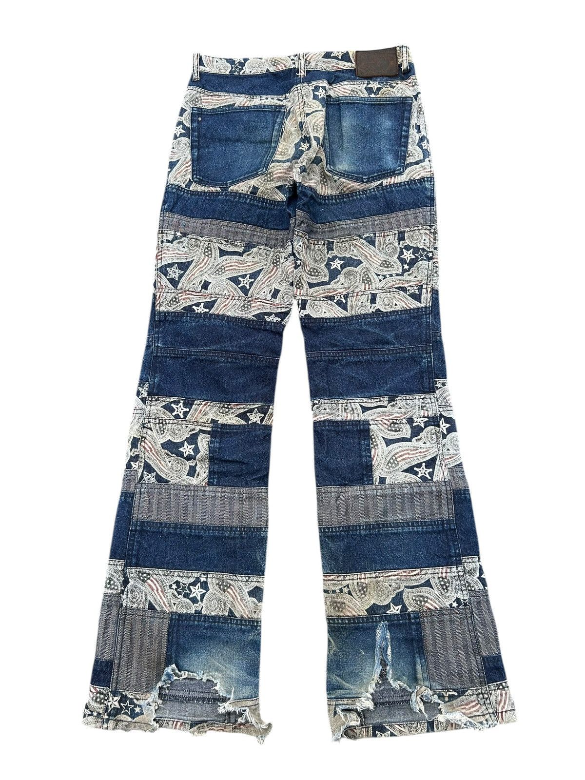 Hysteric Glamour × Japanese Brand × KMRii FLARE HAGI VINTAGE BATSU BOYS PUNK DISTRESSED DENIM JEANS Size US 30 / EU 46 - 10 Thumbnail