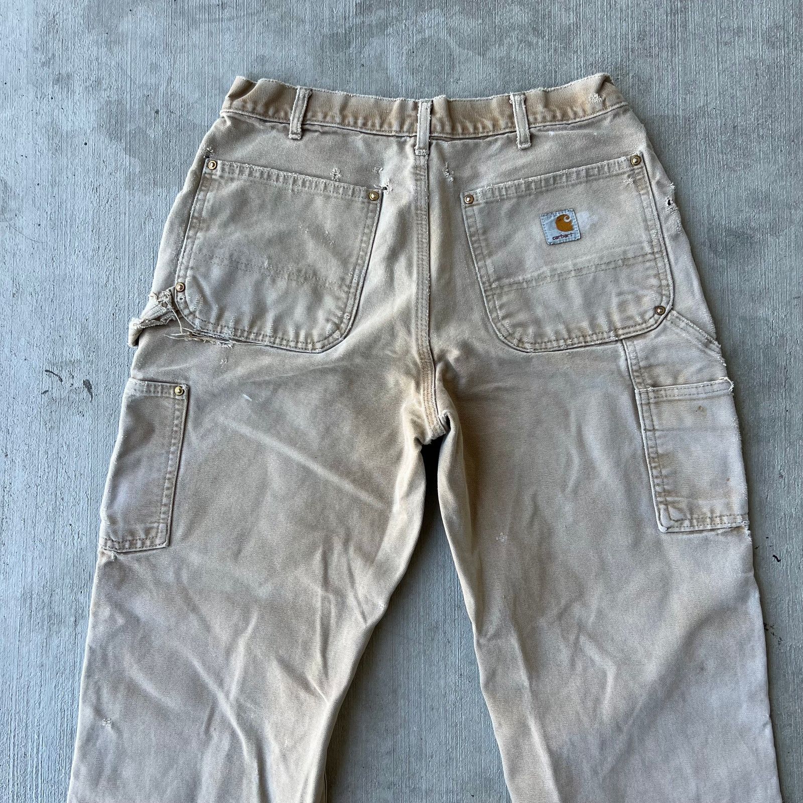 Carhartt × Vintage Carhartt faded brown double knee work wear carpenter pants Size US 29 - 5 Thumbnail