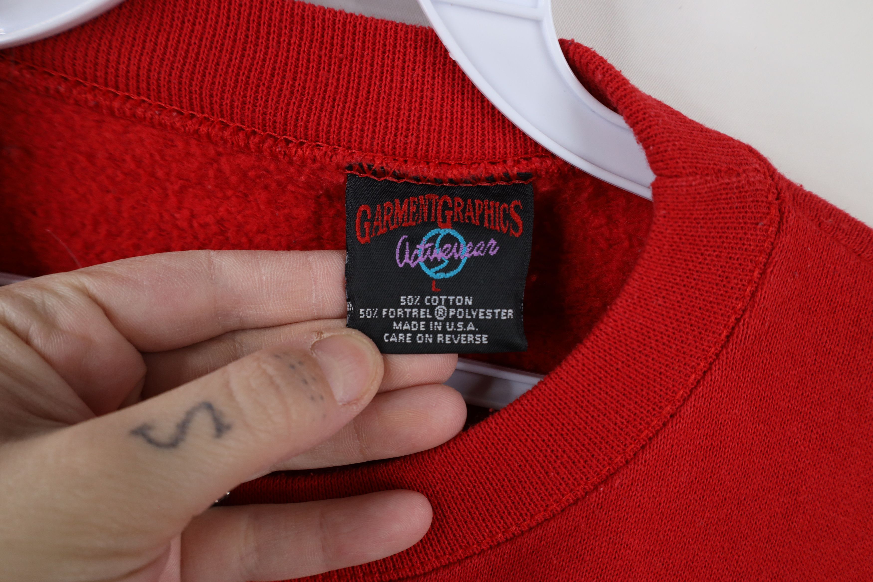 Vintage Vintage 90s Streetwear Christmas Ohio Sweatshirt Red USA Size L / US 10 / IT 46 - 7 Thumbnail