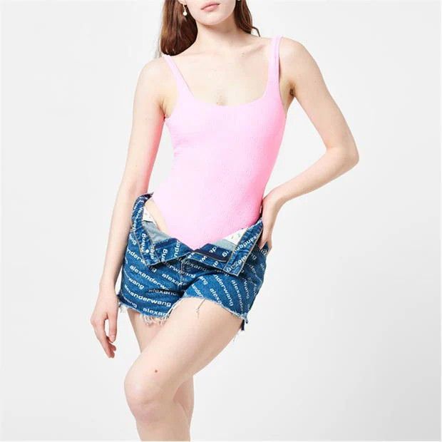 Alexander Wang o1g2r1mq0824 Logo Textured Swimsuits in Pink Size M / US 6-8 / IT 42-44 - 3 Thumbnail