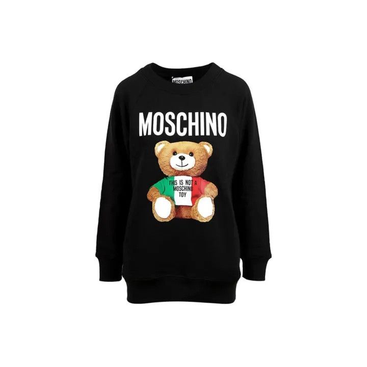Moschino Moschino Black Teddy Bear Logo Sweatshirt 0079 Size L / US 10 / IT 46 - 1 Thumbnail
