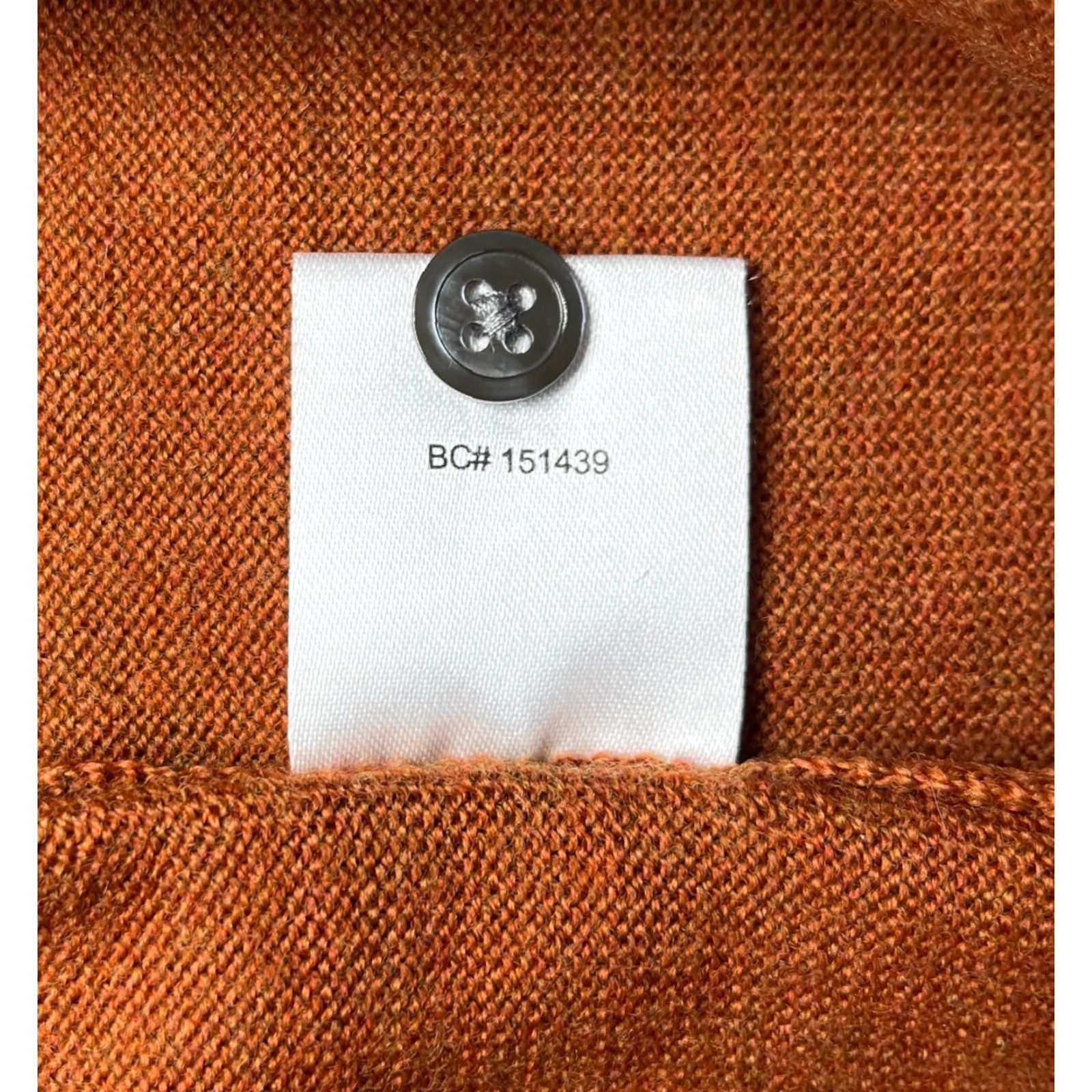 Pronto Uomo Pronto Uomo Men’s Collared Sweater Shirt Knit Merino Wool Burnt Orange L Deluxe Quality Pullover Size US L / EU 52-54 / 3 - 7 Thumbnail