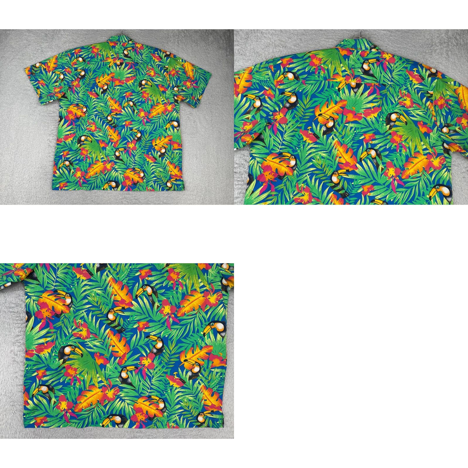 Vintage Blue Generation Button-Up Shirt Men Large Blue Floral Tucan Cotton Blend Size US L / EU 52-54 / 3 - 9 Thumbnail