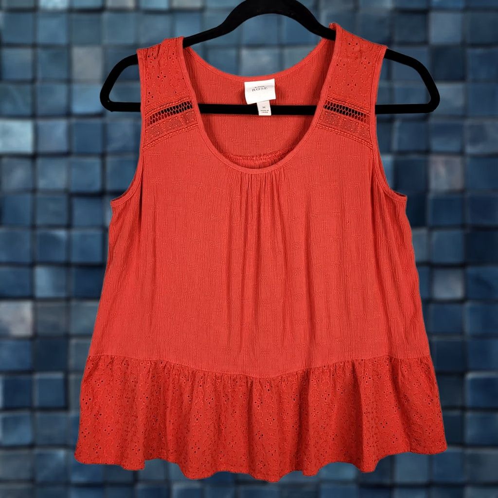 Vintage KNOX ROSE Women’s Red Tank Sleeveless Round Neck Casual Top M Size M / US 6-8 / IT 42-44 - 1 Thumbnail