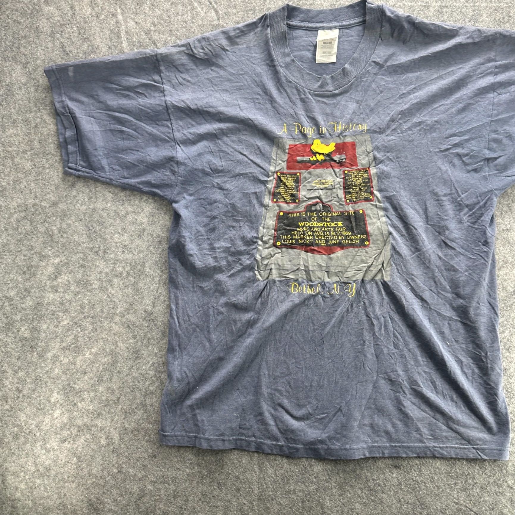 Fruit Of The Loom Vintage Woodstock T-Shirt Men's XL Gray 90s Concert Music Festival Bethel NY Graphic Print Size US XL / EU 56 / 4 - 2 Thumbnail