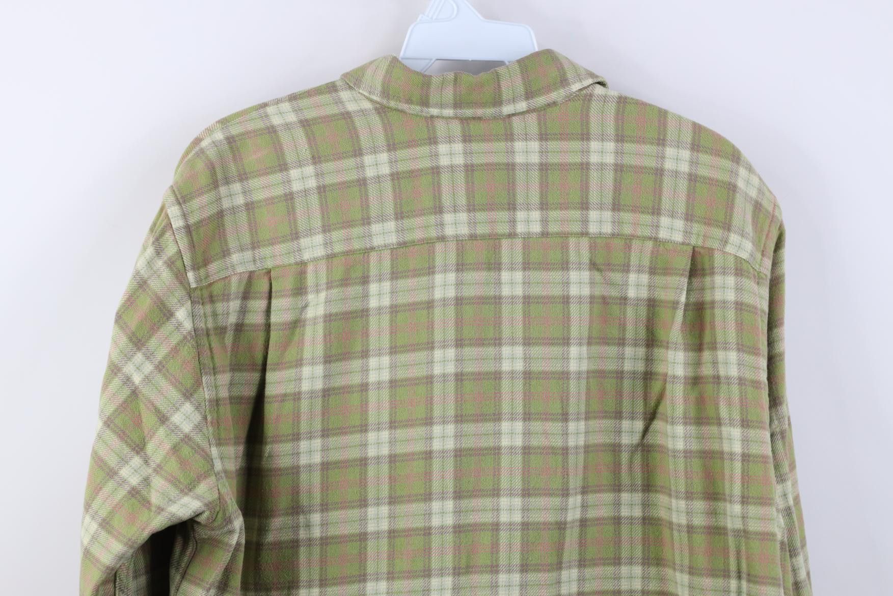 Lands' End Vintage 90s Lands End Collared Button Shirt Green Plaid Size XL / US 12-14 / IT 48-50 - 10 Thumbnail