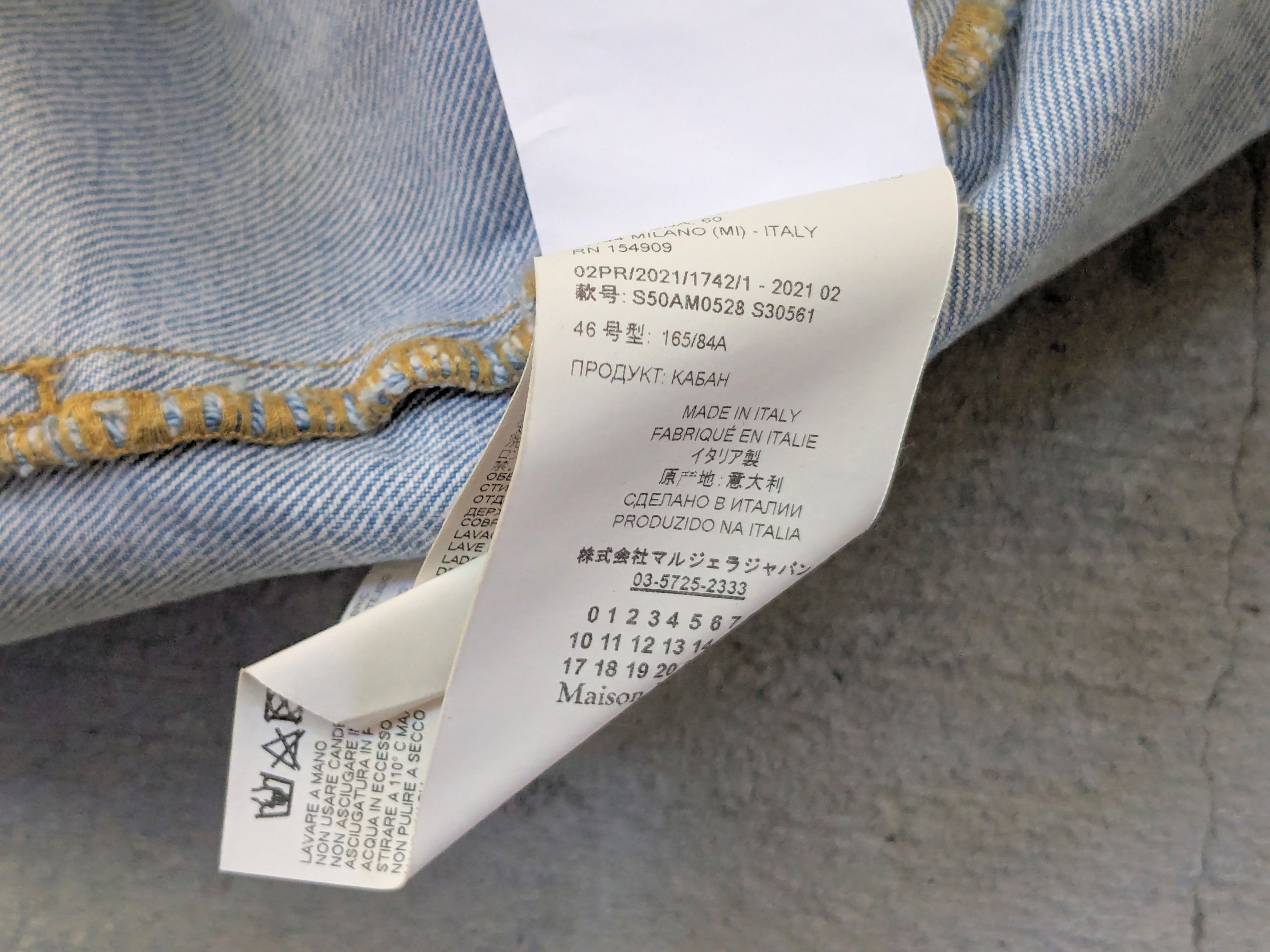 Maison Margiela Maison Margiela Denim Jacket White Paint Blue 46 Collarless Size US M / EU 48-50 / 2 - 16 Thumbnail