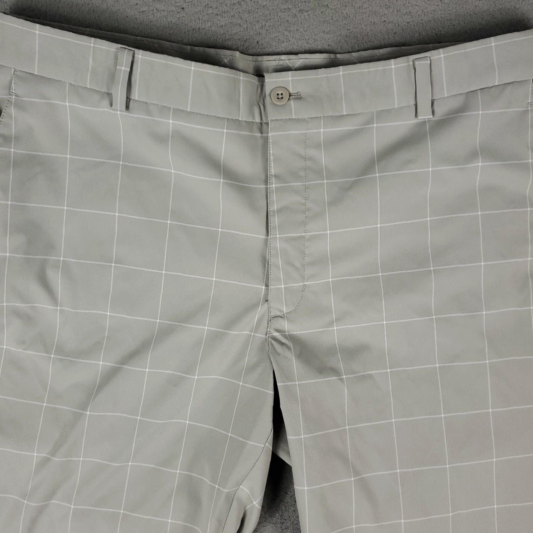 Nike Nike Chino Pants Mens 38x29 Gray Check Dri-Fit Flat Front Golf Trousers Size US 38 / EU 54 - 2 Thumbnail