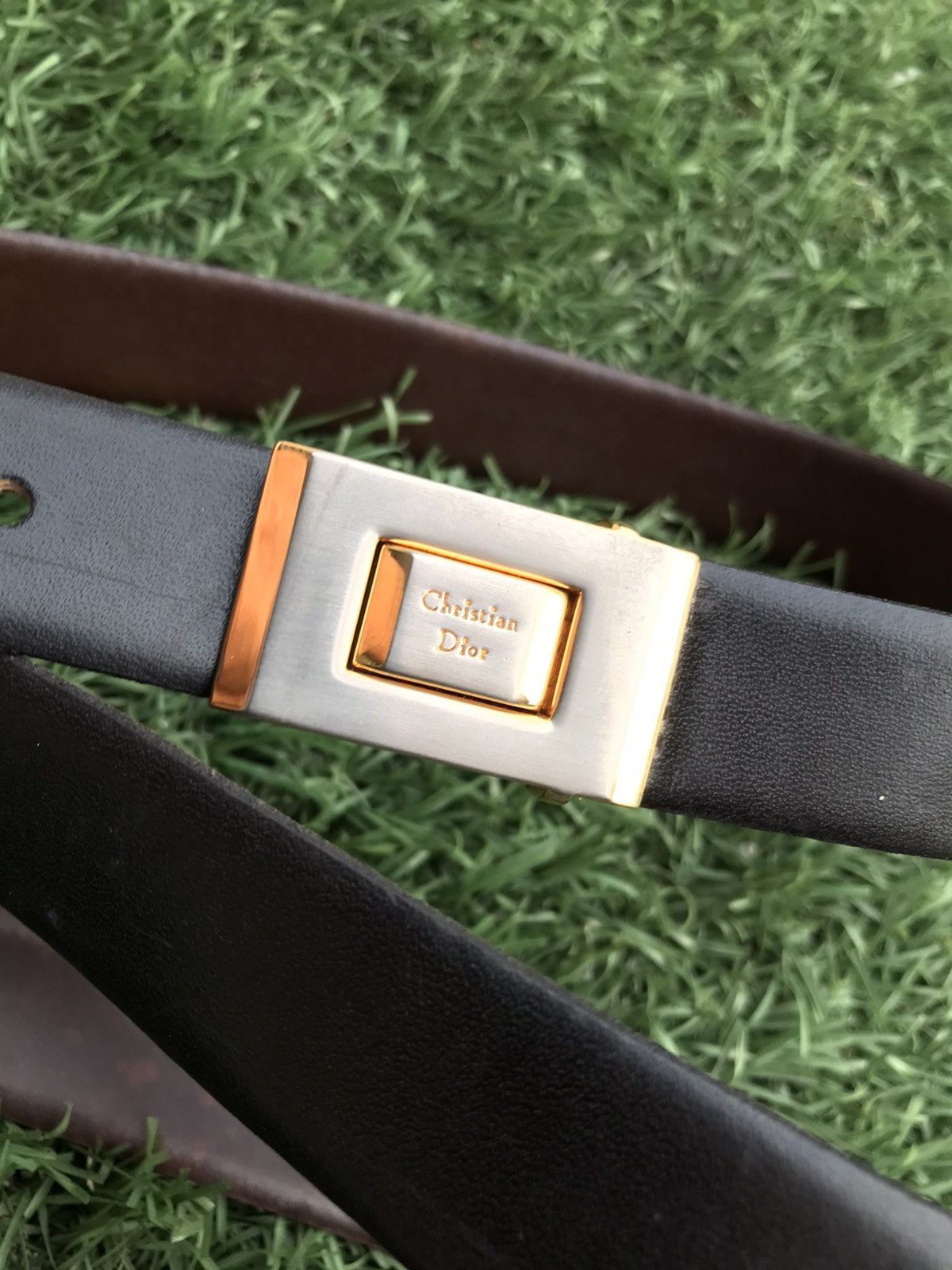 Dior Christian Dior Reversible Leather belt Size 42 Brown black Size 42 - 2 Thumbnail