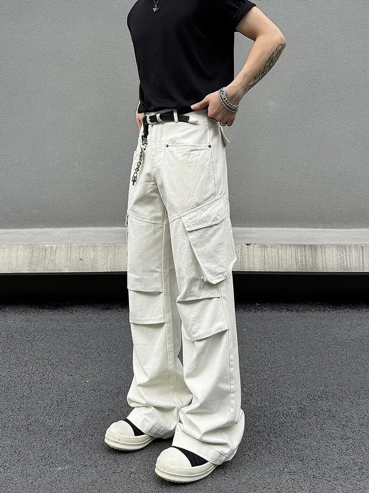 Japanese Brand × Jean Baggy White Cargo Denim Jeans Size US 28 / EU 44 - 3 Thumbnail