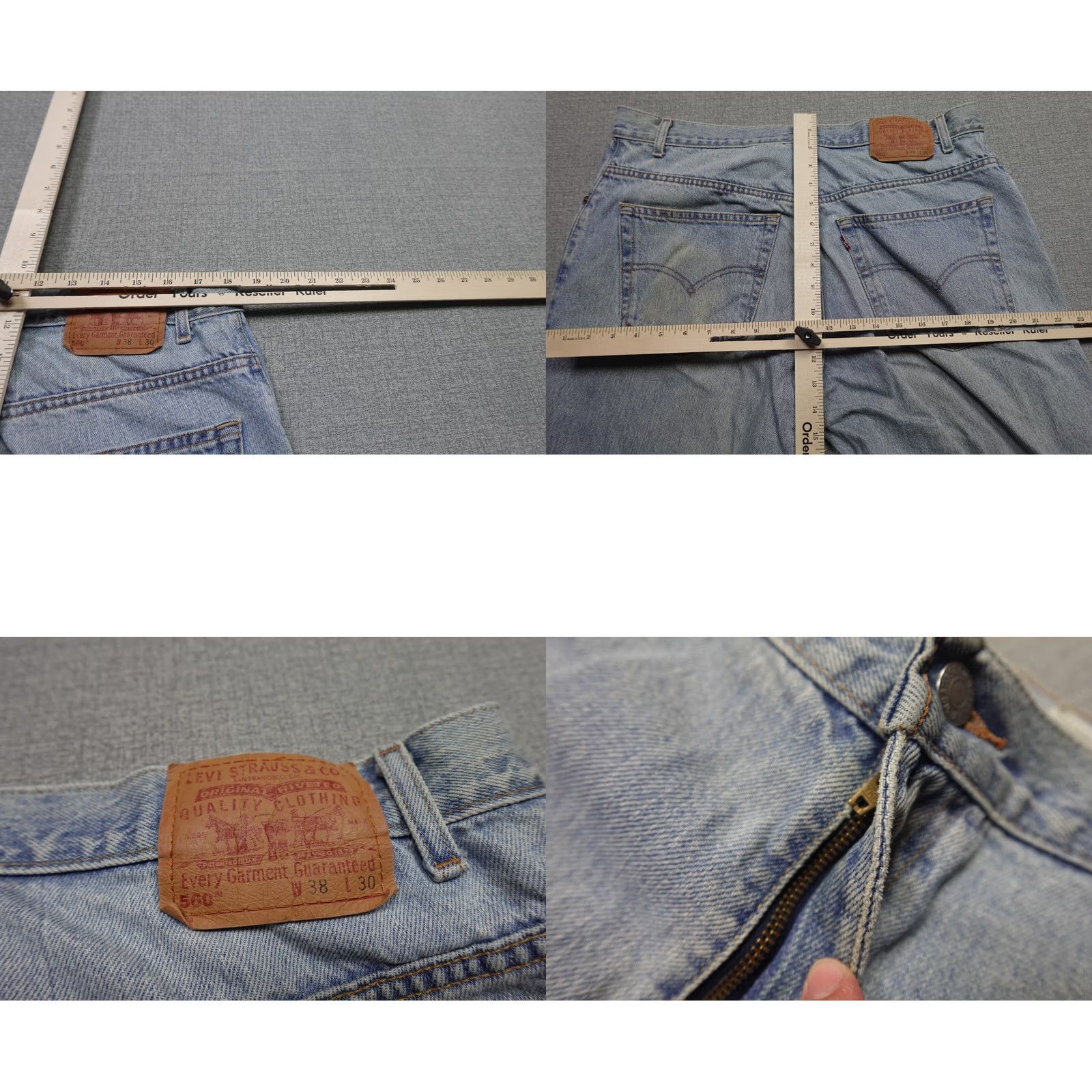 Levi's VINTAGE Levi’s 560 Jeans Men 36x30 Blue Baggy Light Wash Wide Leg Hip Hop Skater Jeans Men Size US 36 / EU 52 - 8 Thumbnail