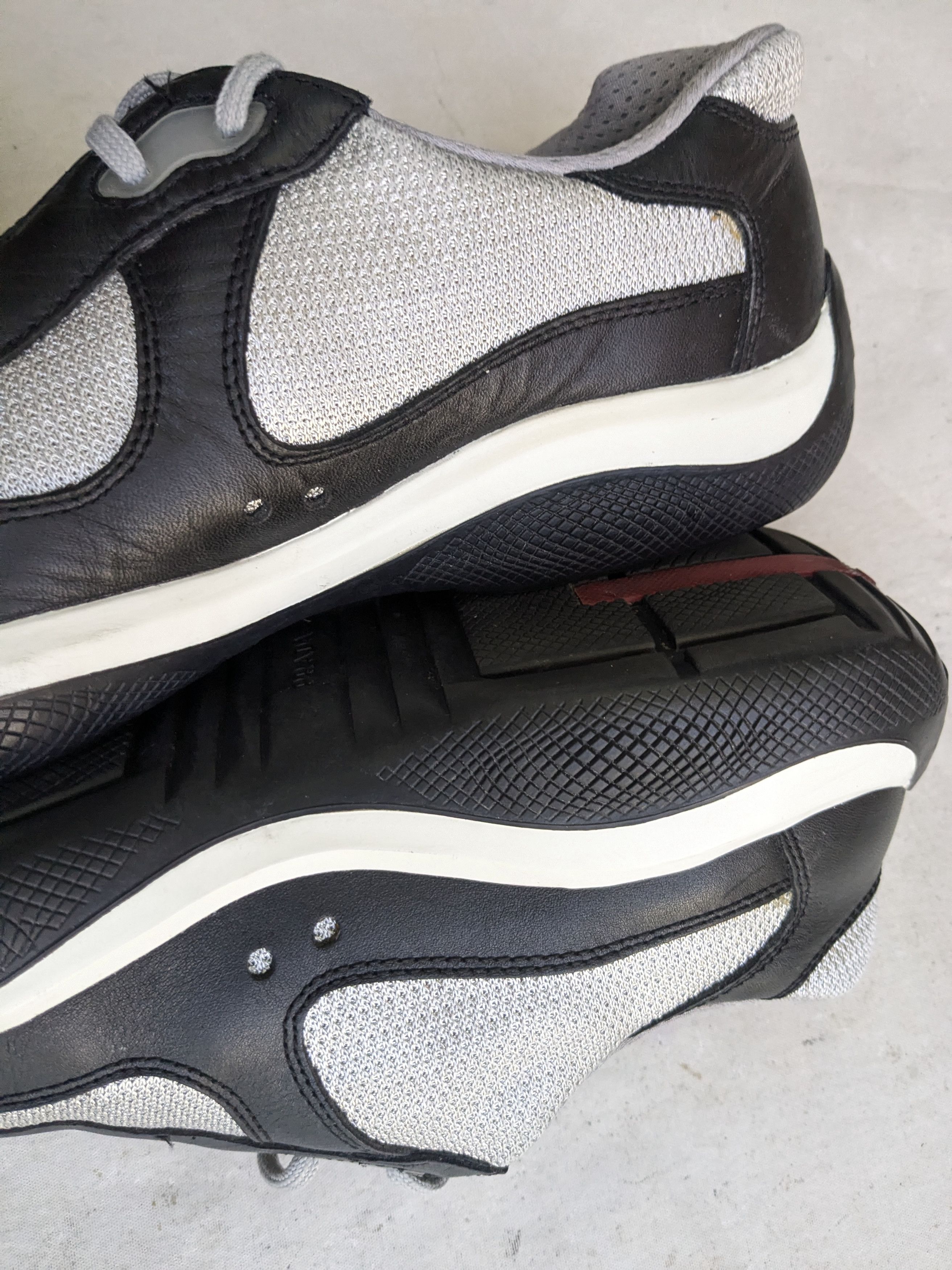 Prada Prada America's Cup Sneakers Black Silver 9.5 Leather Size US 9.5 / EU 42-43 - 10 Thumbnail