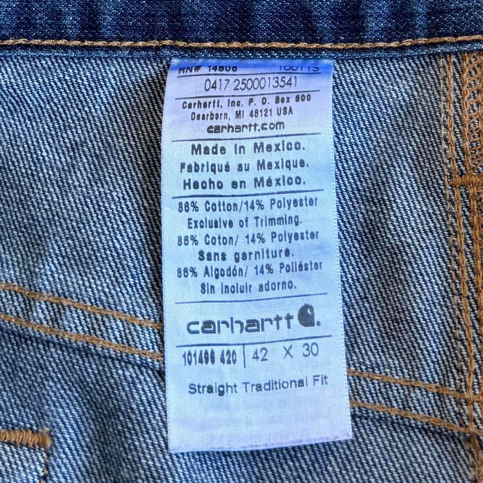 Carhartt × Carhartt Wip Vintage Y2K Carhartt Straight Fit Denim Carpenter Jeans Size US 42 / EU 58 - 4 Thumbnail