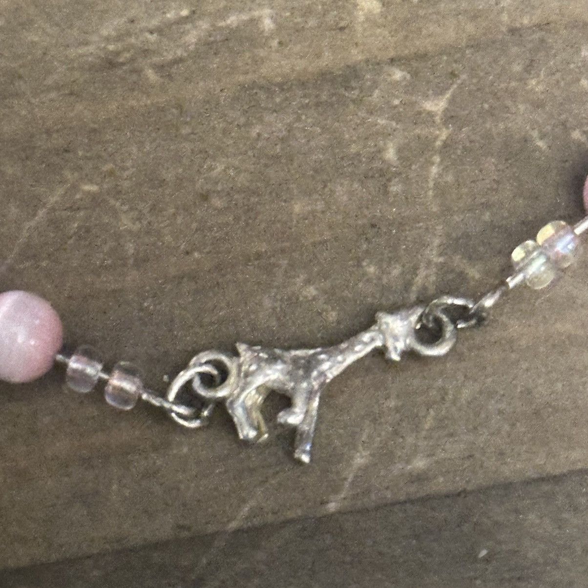 Other Cool Jewels pink tigers eye and giraffe link necklace Size ONE SIZE - 3 Thumbnail