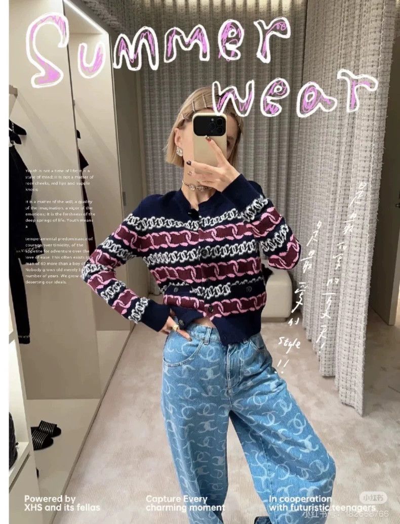 Chanel Chanel 23B autumn and winter full logo cardigan jacket 2503 Size XS / US 0-2 / IT 36-38 - 9 Thumbnail