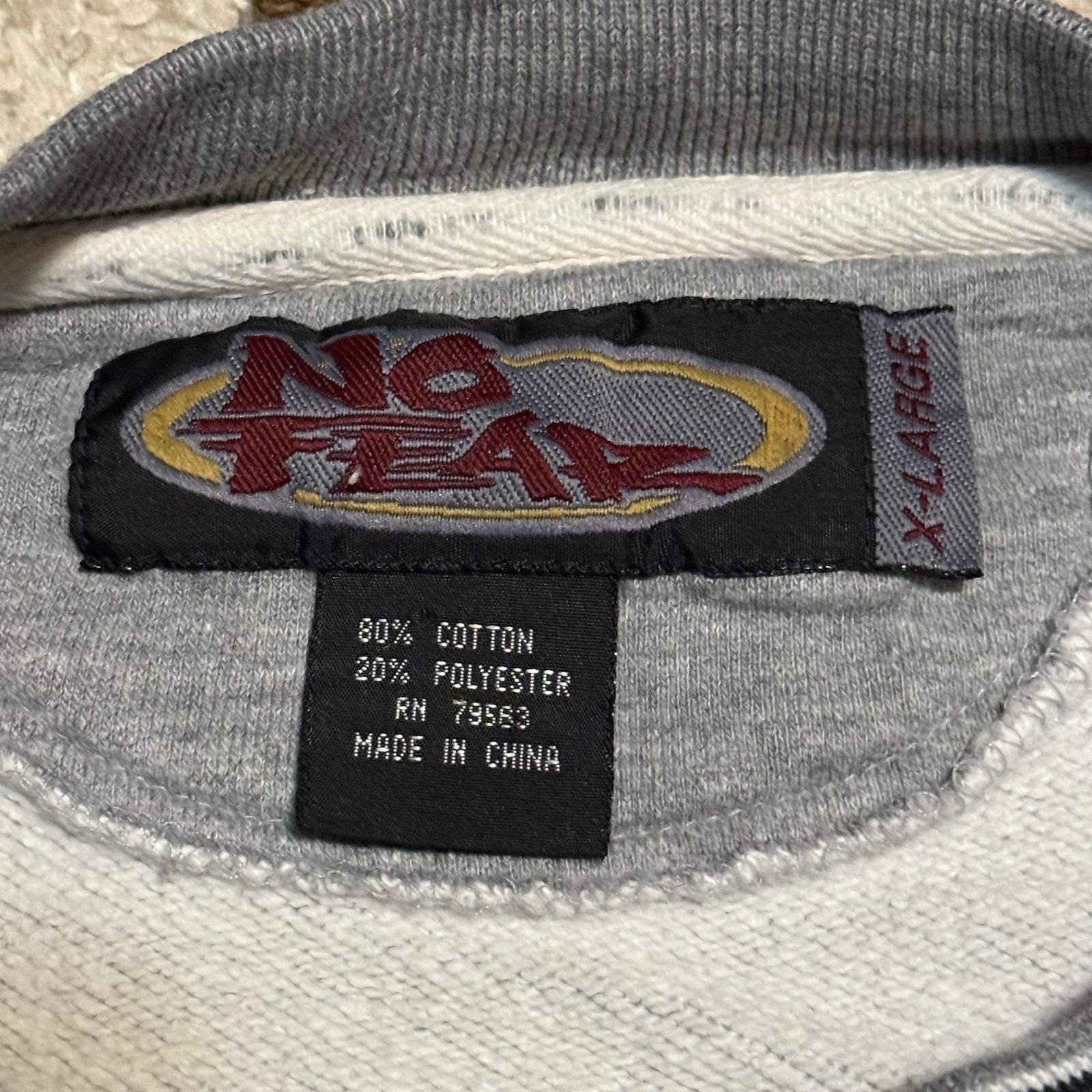 No Fear × Vintage Vintage No Fear Boxy Oversized Sweatshirt Size XL Gray 90s Size US XL / EU 56 / 4 - 5 Thumbnail