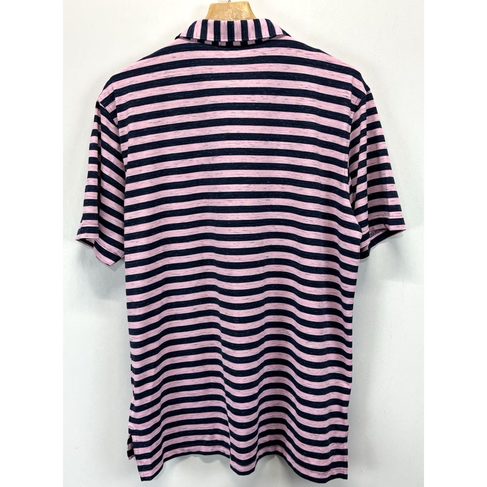 Peter Millar Peter Millar Summer Crown Polo Shirt Men’s L Pink Navy Striped Golf Preppy Size US L / EU 52-54 / 3 - 3 Thumbnail
