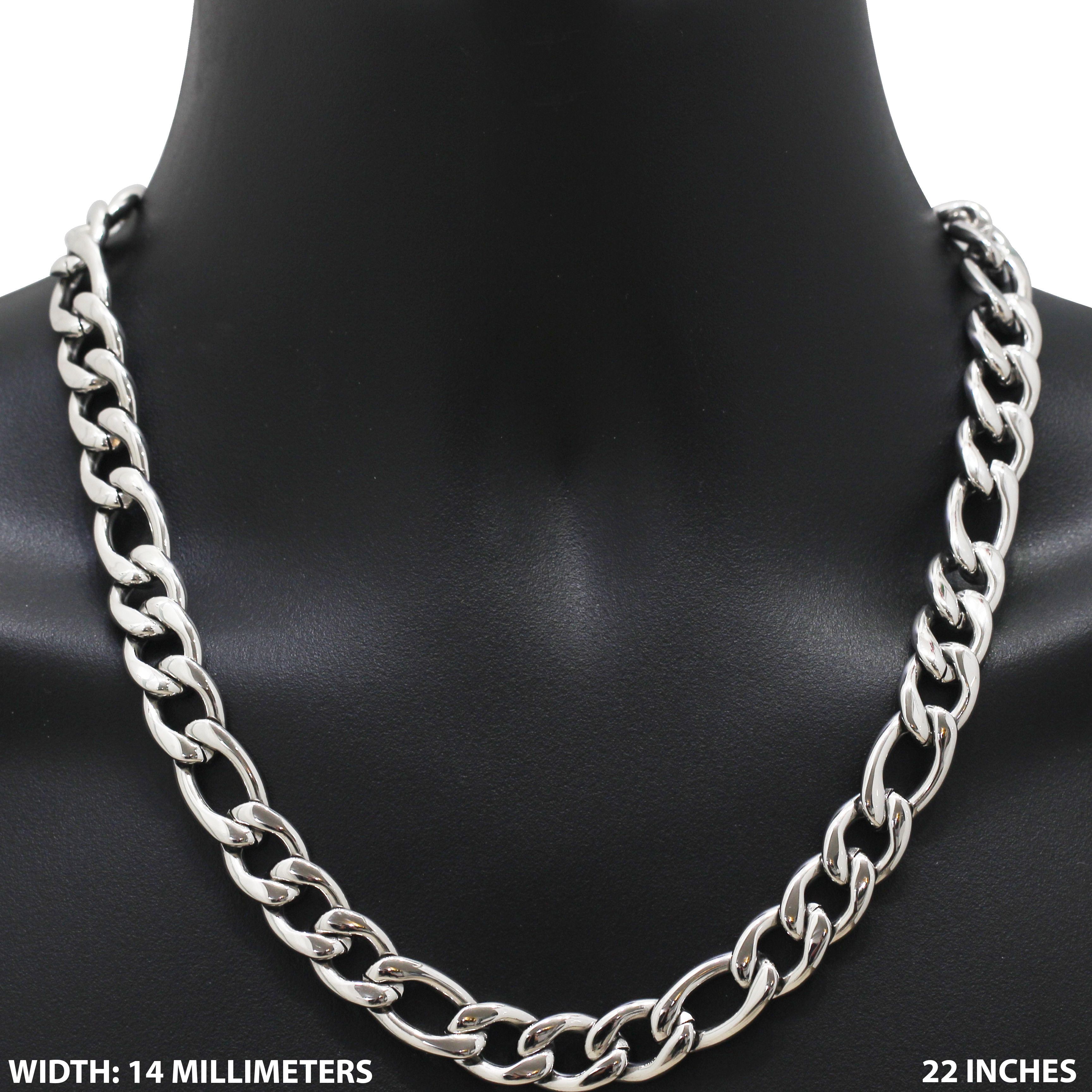 Other 316L Stainless Steel 14mm Figaro Link Chain Necklace 22" Size ONE SIZE - 1 Thumbnail