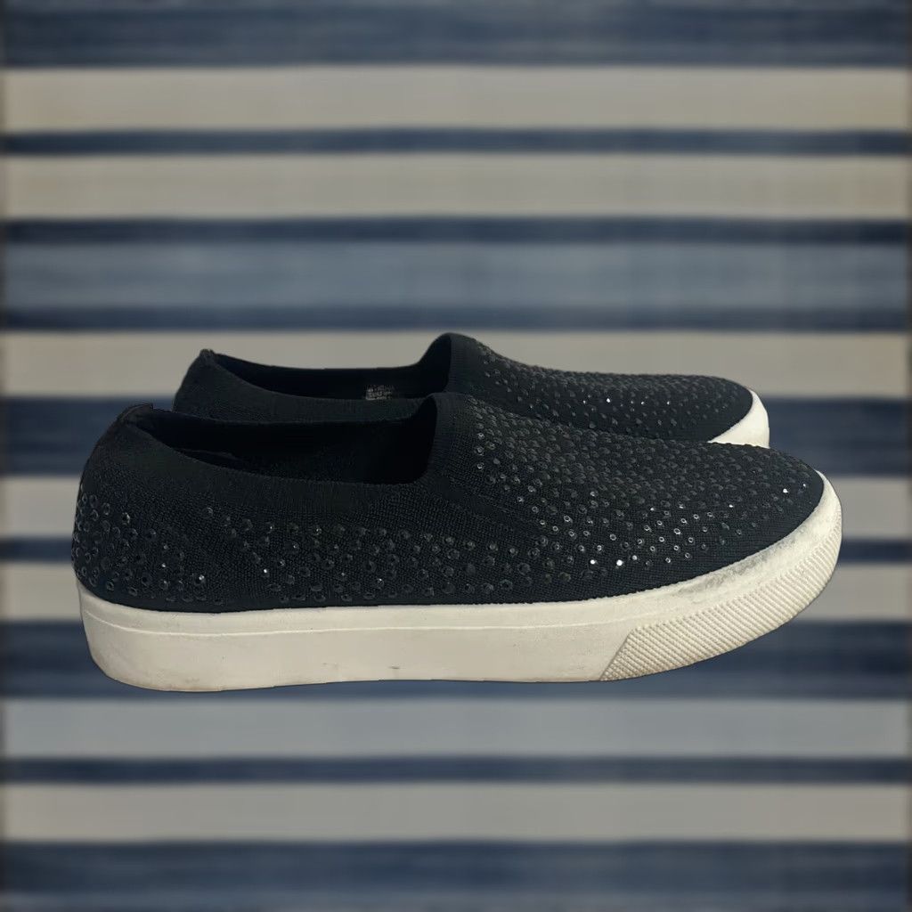 SKECHERS Skechers Poppy Studded Affair 73913 Slip On Knit Sneakers Women's Sz 7.5 Black Size US 5 / IT 35 - 1 Thumbnail