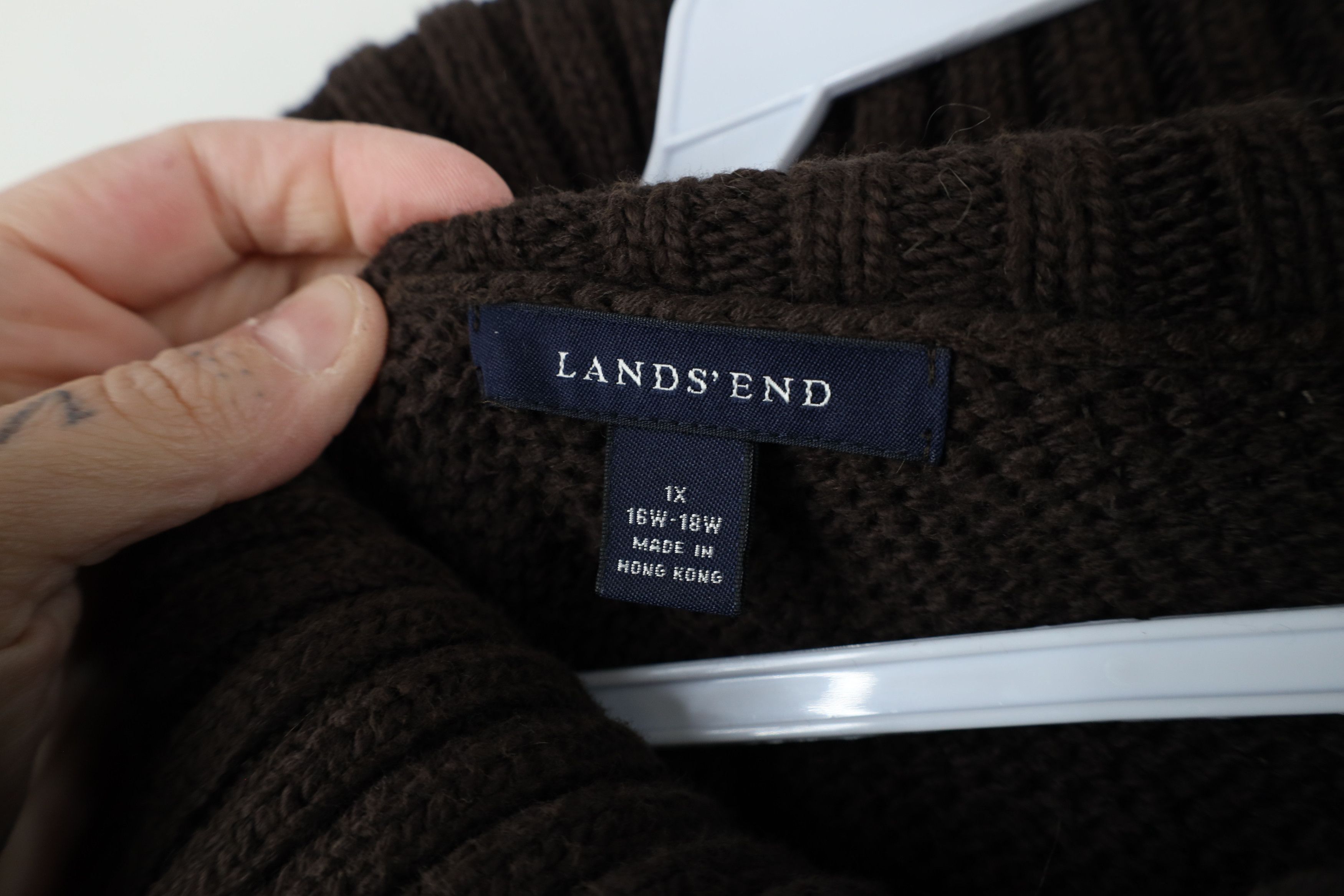 Lands' End × Vintage Vintage Lands End Heavyweight Knit Turtleneck Sweater Brown Size XL / US 12-14 / IT 48-50 - 6 Thumbnail