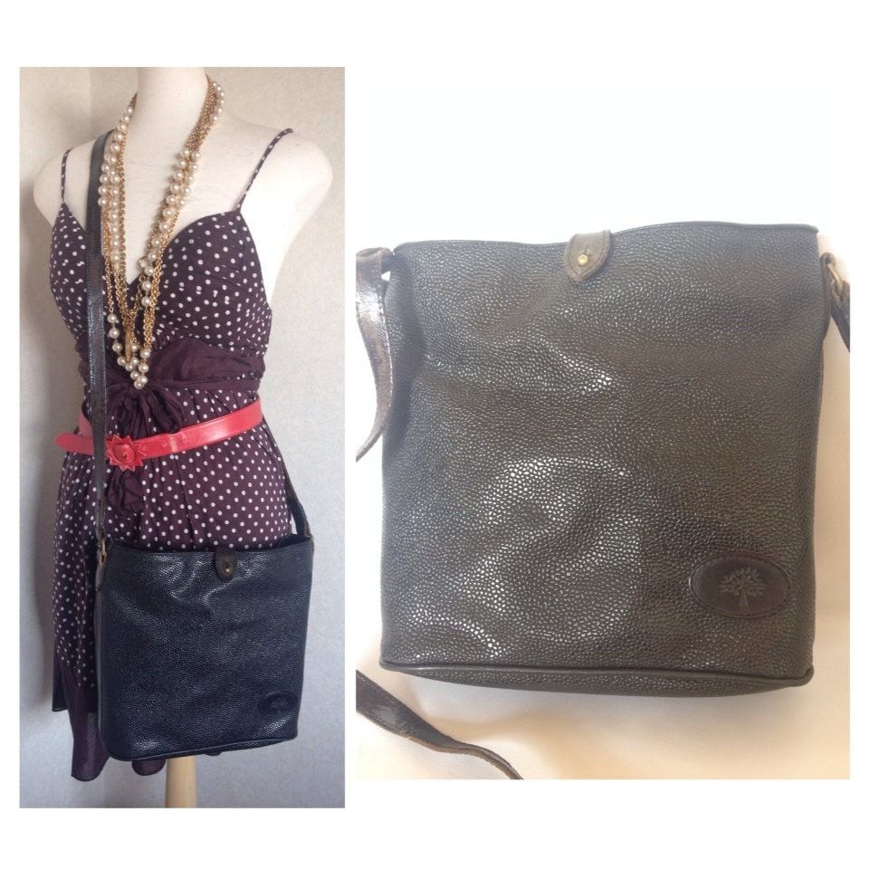 Mulberry Vintage Mulberry hobo bucket black scotchgrain hobo shoulder Size ONE SIZE - 2 Thumbnail