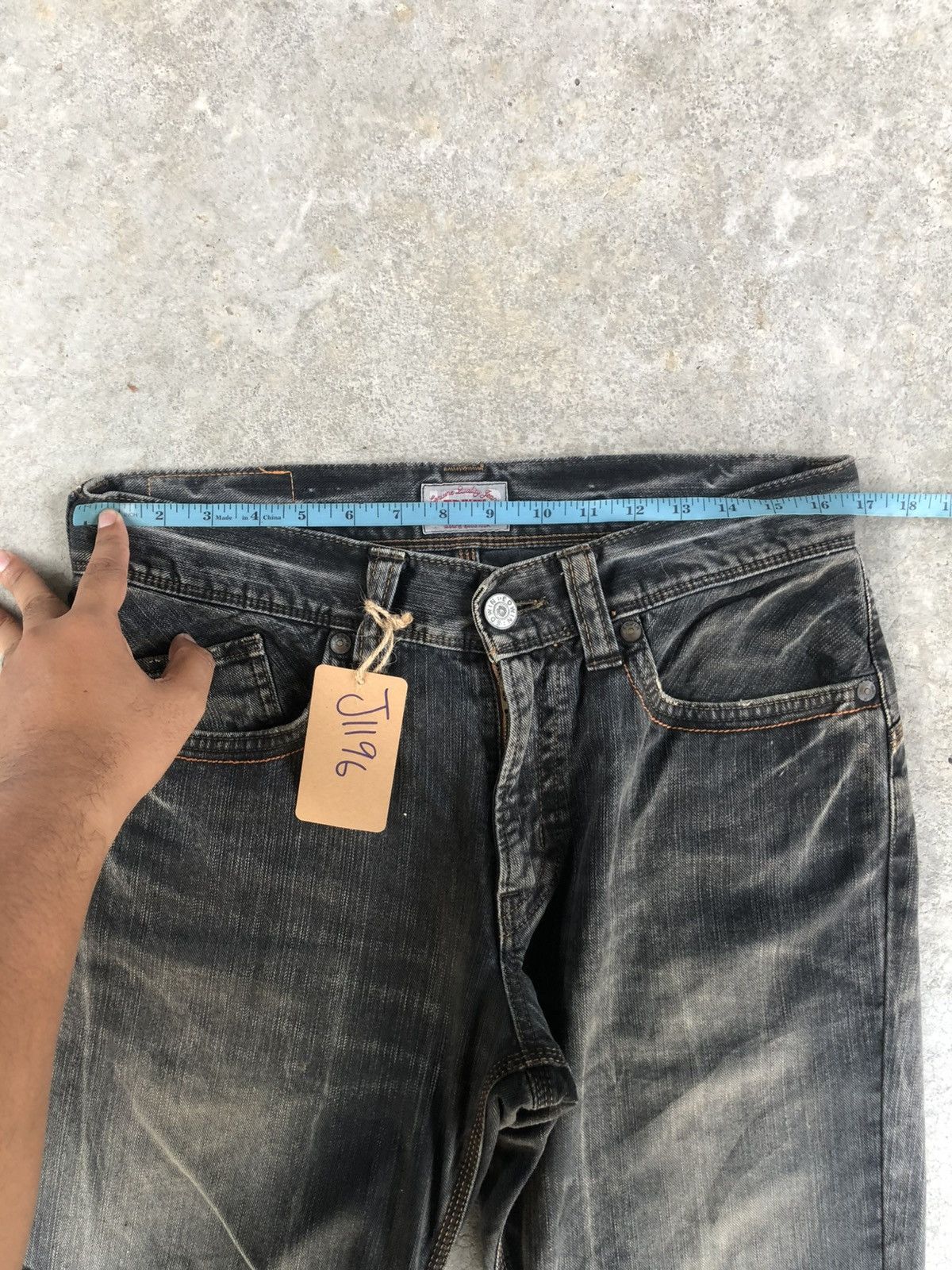 If Six Was Nine Japanese Edwin XV Flared Jeans Distressed Denim Size US 33 - 23 Thumbnail