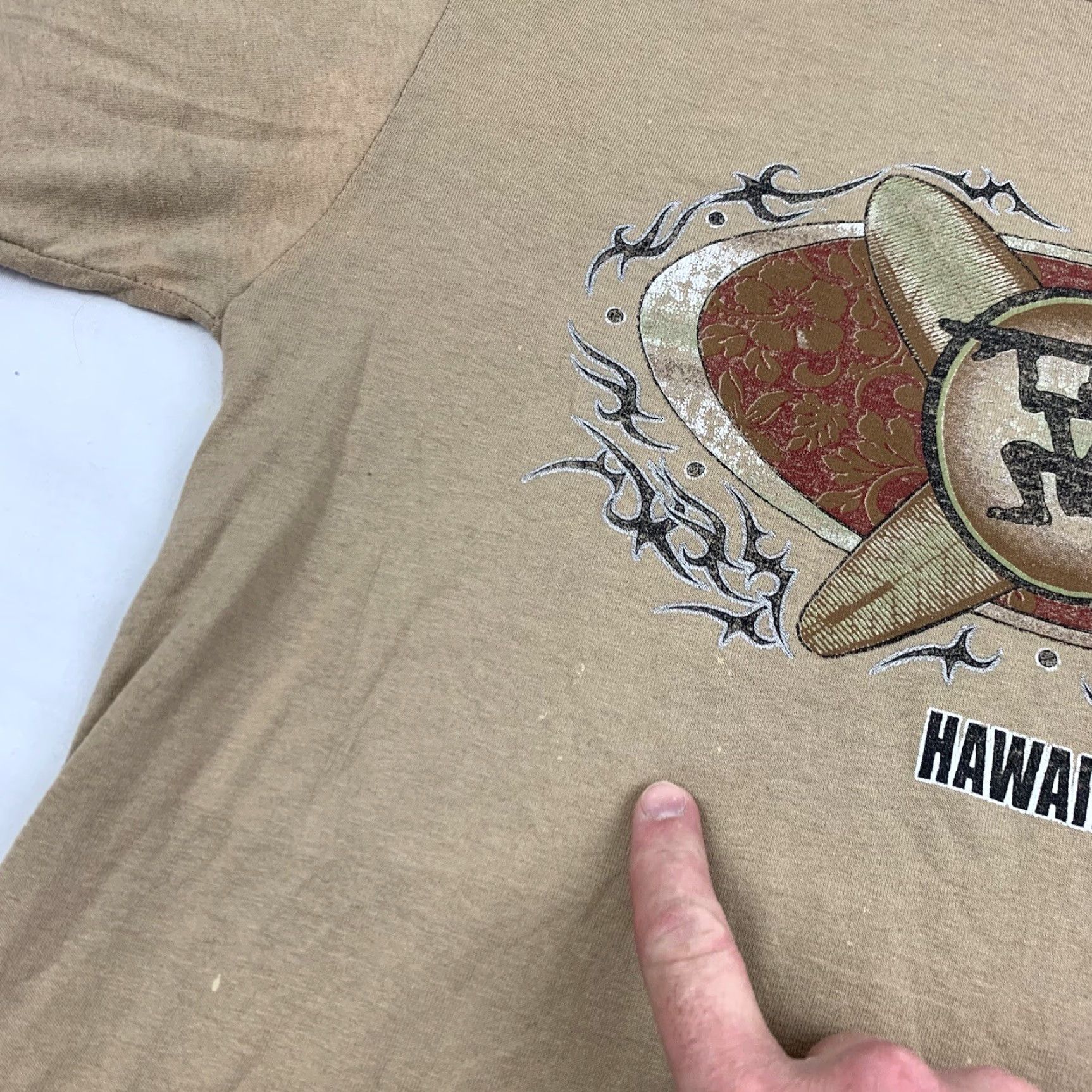 Jerzees VINTAGE Jerzees Hawaii Shirt Adult Medium Crew Neck Short Sleeve Brown Grunge Y2K Surfer Mens M Size US M / EU 48-50 / 2 - 5 Thumbnail