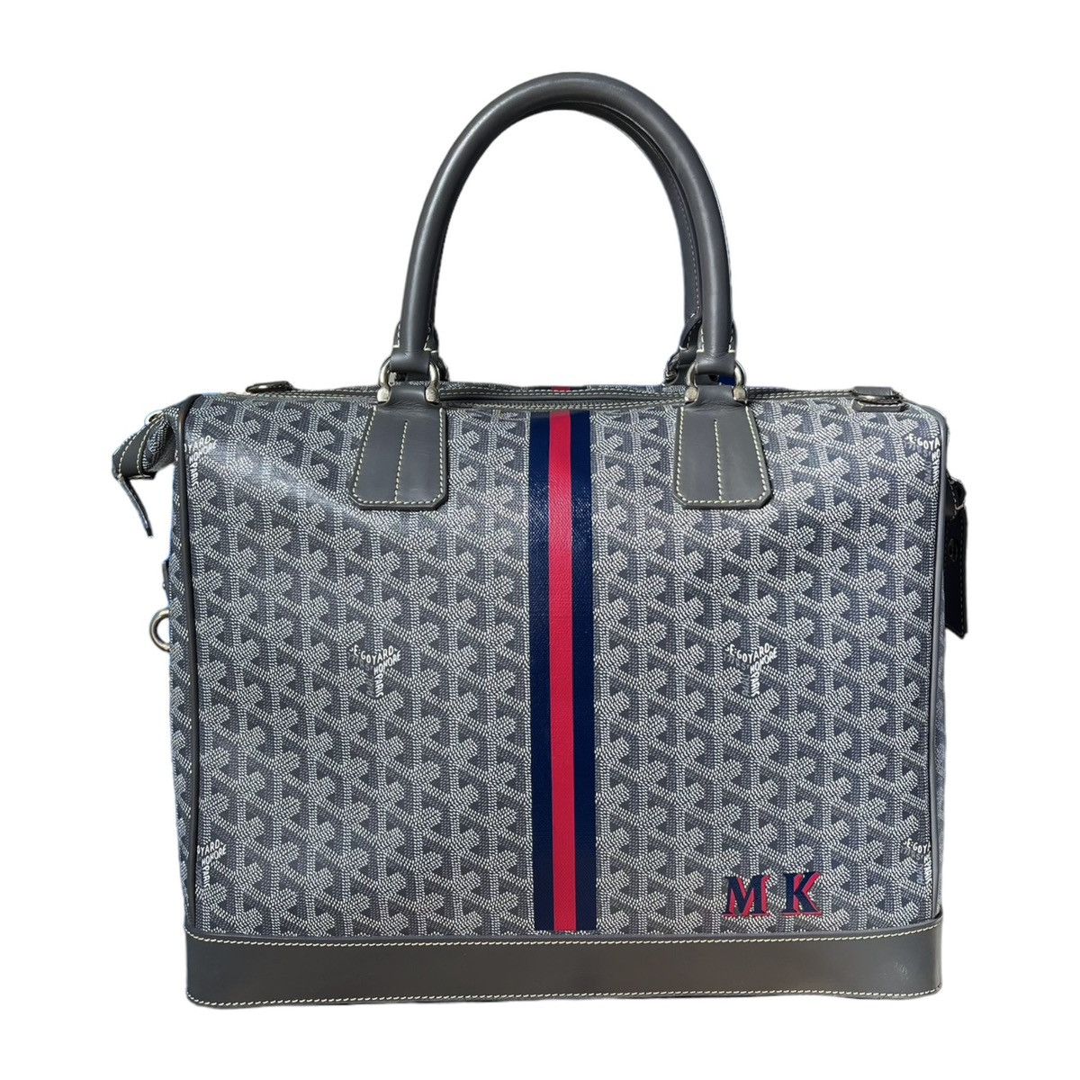image of Goyard Victoria Gm Travel Bag in Grey, Men's
