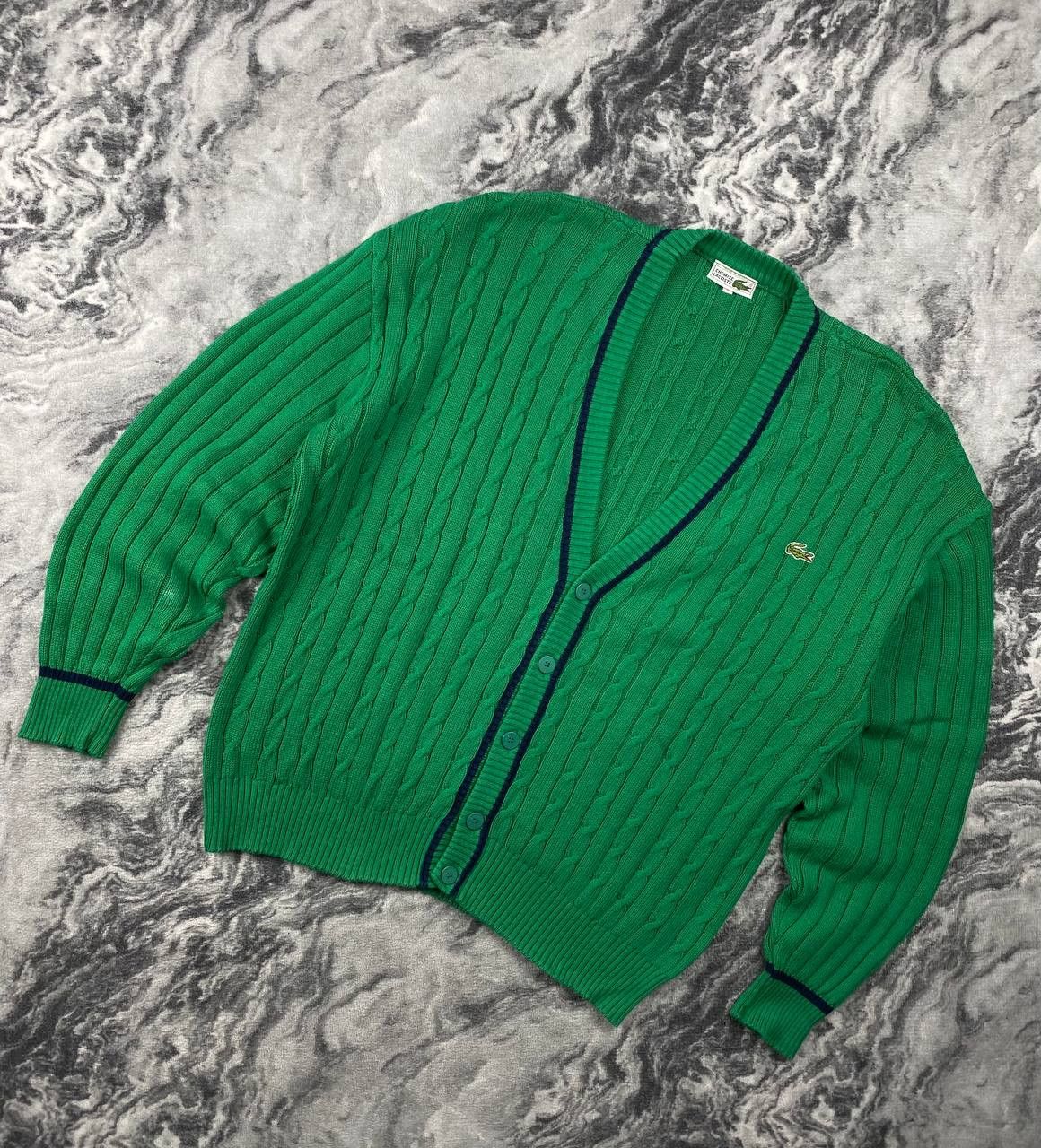Lacoste Vintage Lacoste Chemise Cable Knit Sweater Cardigan Size US L / EU 52-54 / 3 - 1 Thumbnail