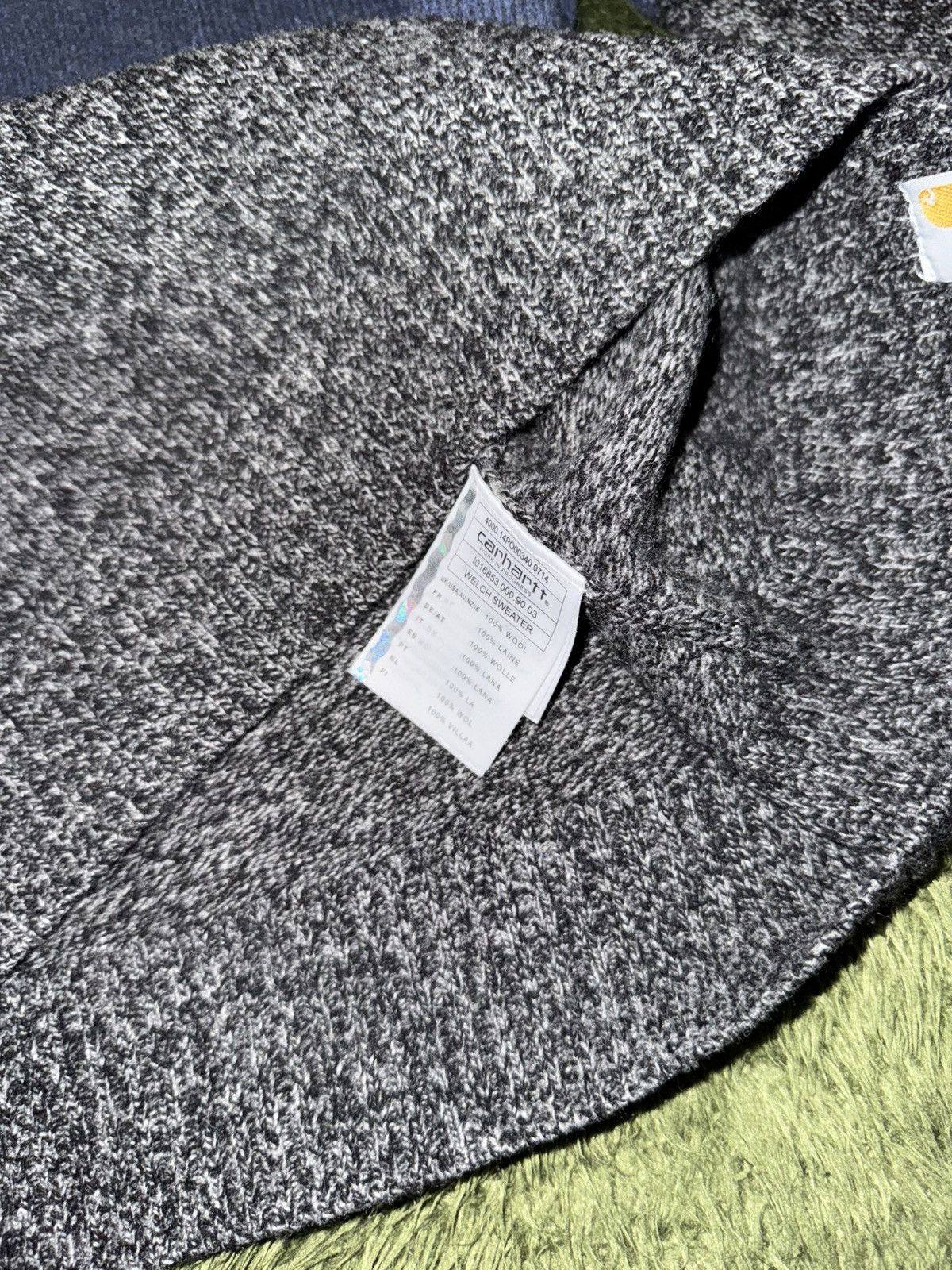 Carhartt Wip [L] Carhartt WIP Two-Tone WELCH Sweater Knit Navy / Grey Size US L / EU 52-54 / 3 - 6 Thumbnail