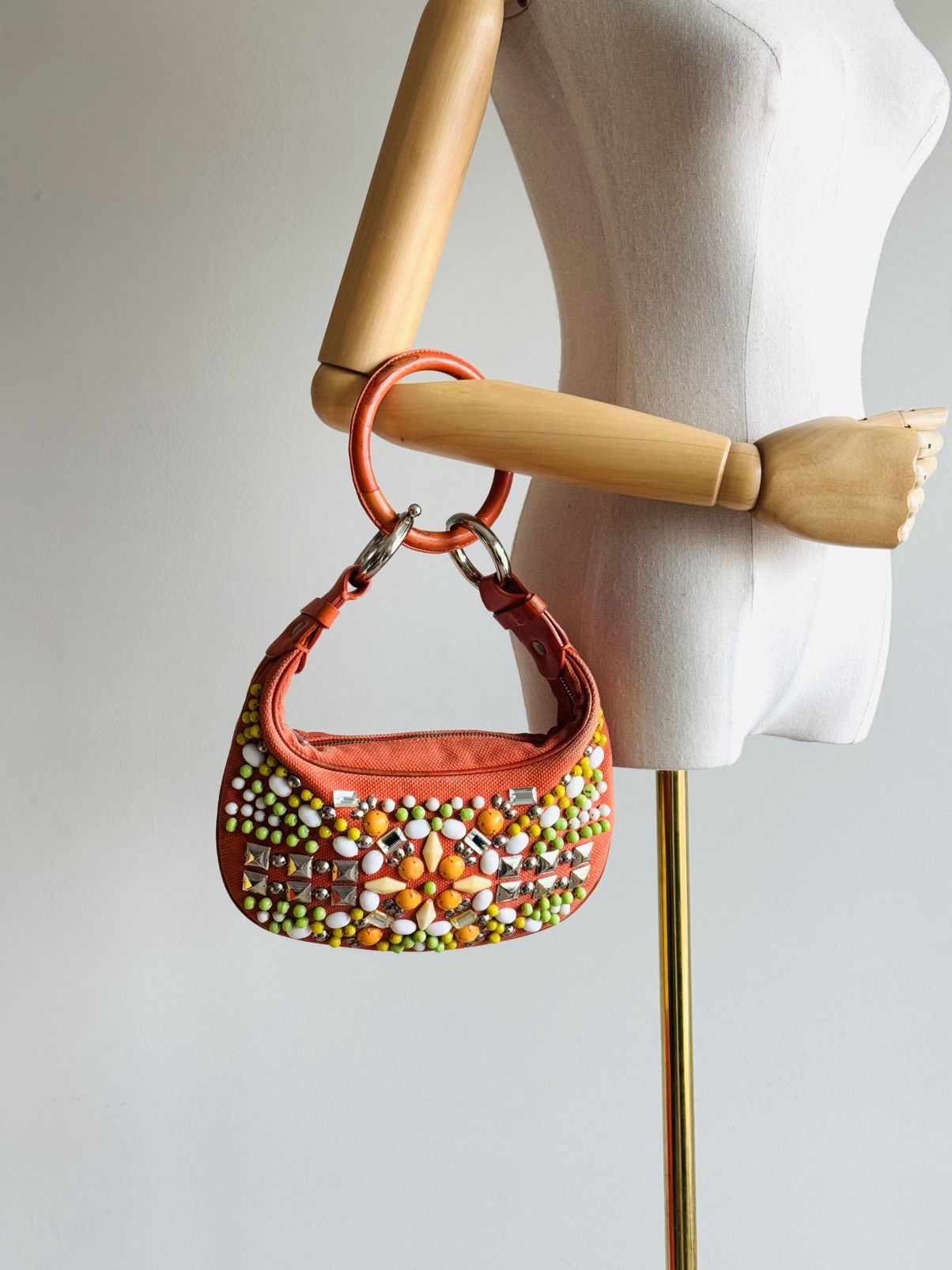 Chloe Vintage beaded Chloe Bracelet bag by Phoebe Philo orange Size ONE SIZE - 1 Thumbnail