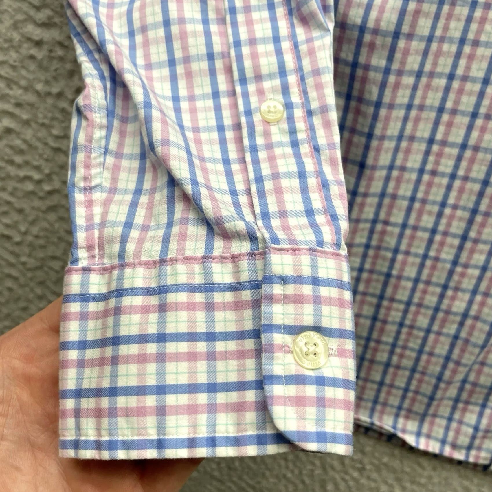 Vineyard Vines Vineyard Vines OTG Shirt Mens Small On The Go Brr Pink Tattersall Performance Size US S / EU 44-46 / 1 - 5 Thumbnail