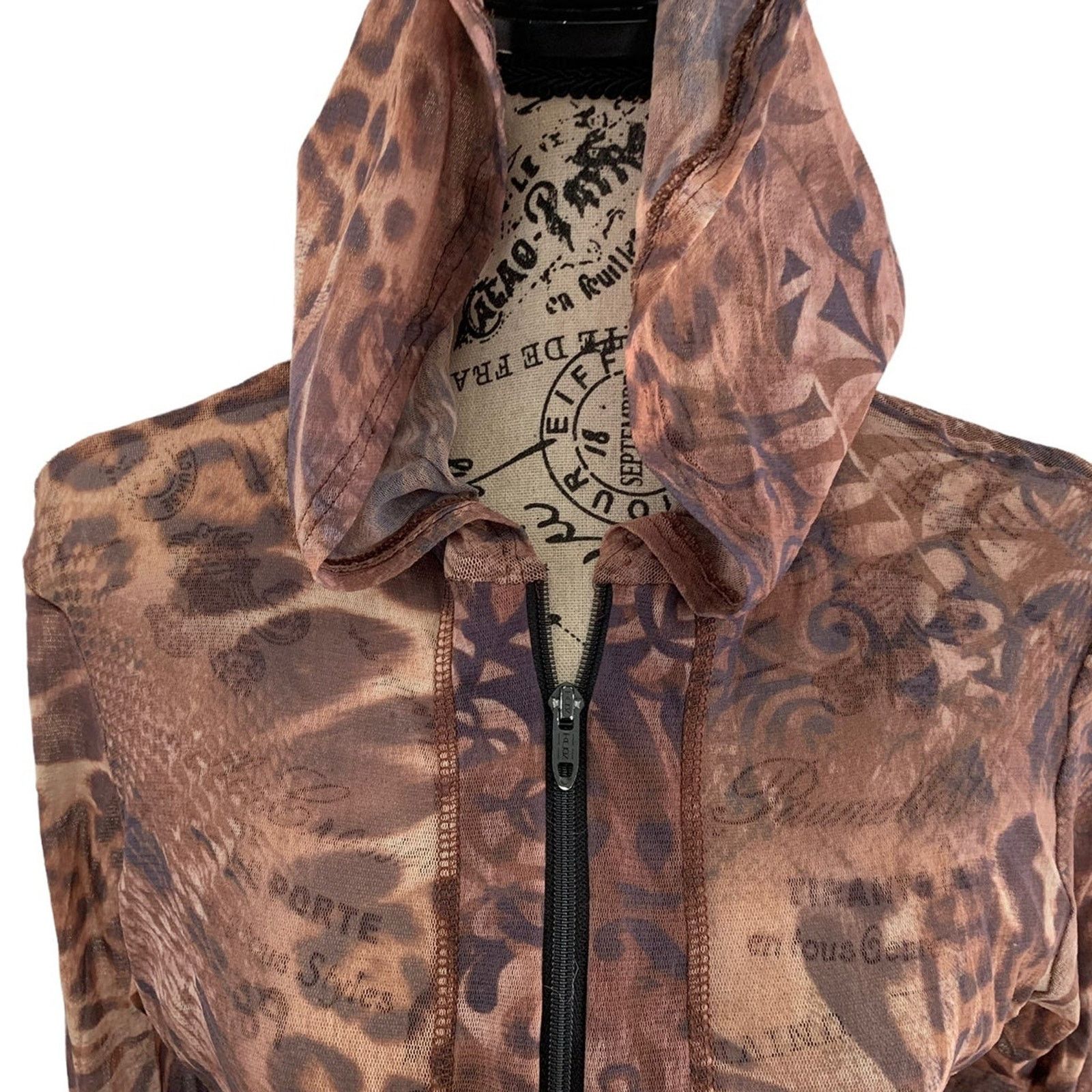 Other Cropped Hoodie Cropped Women's Size Medium Front Zip Sheer Size M / US 6-8 / IT 42-44 - 4 Thumbnail
