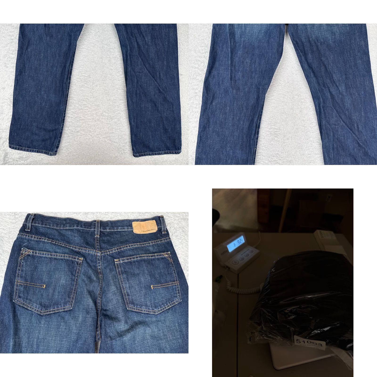 Calvin Klein Calvin Klein Jeans Men 34x33 Blue Denim Slim Straight Zip Fly Dark Cotton Blend Size US 34 / EU 50 - 10 Thumbnail