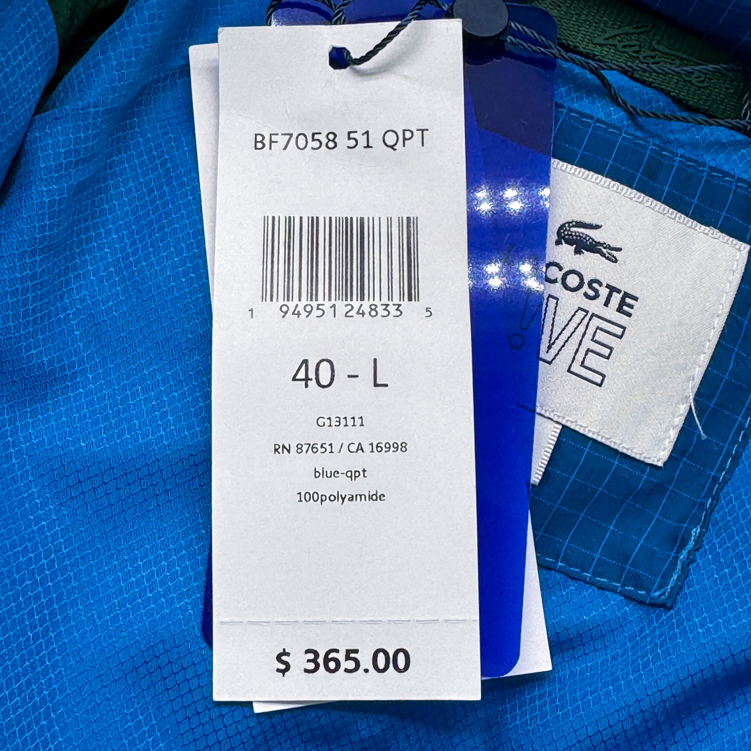 Lacoste 40 L Lacoste L!VE Short Quilted Rain Jacket Blue Puffer Down Size L / US 10 / IT 46 - 5 Thumbnail