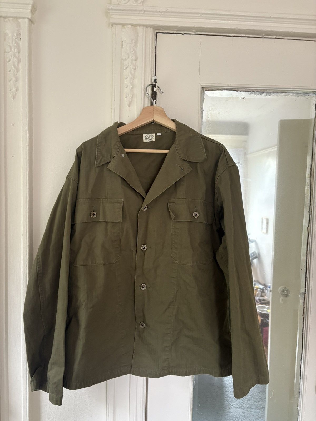Orslow Orslow Fatigue Button Up Work Shirt Olive Size US XL / EU 56 / 4 - 4 Thumbnail