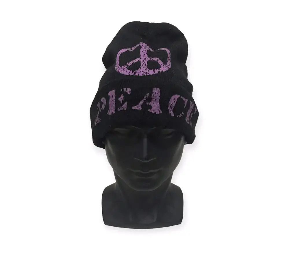 Vintage Vintage Peace Big Logo Beanie Hat Size ONE SIZE - 1 Thumbnail