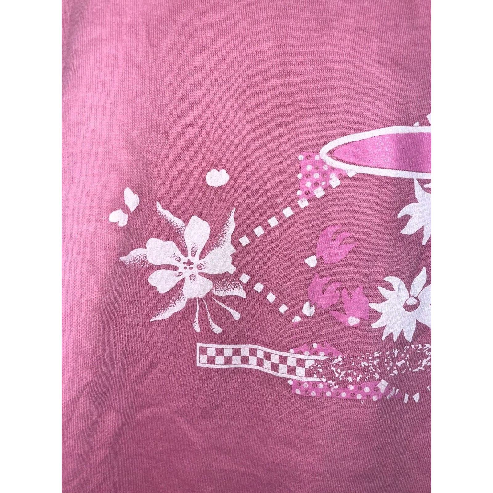 Jerzees Vintage Misprint Shirt Jerzees Pink Flower Floral 90s Tee Size US L / EU 52-54 / 3 - 2 Thumbnail
