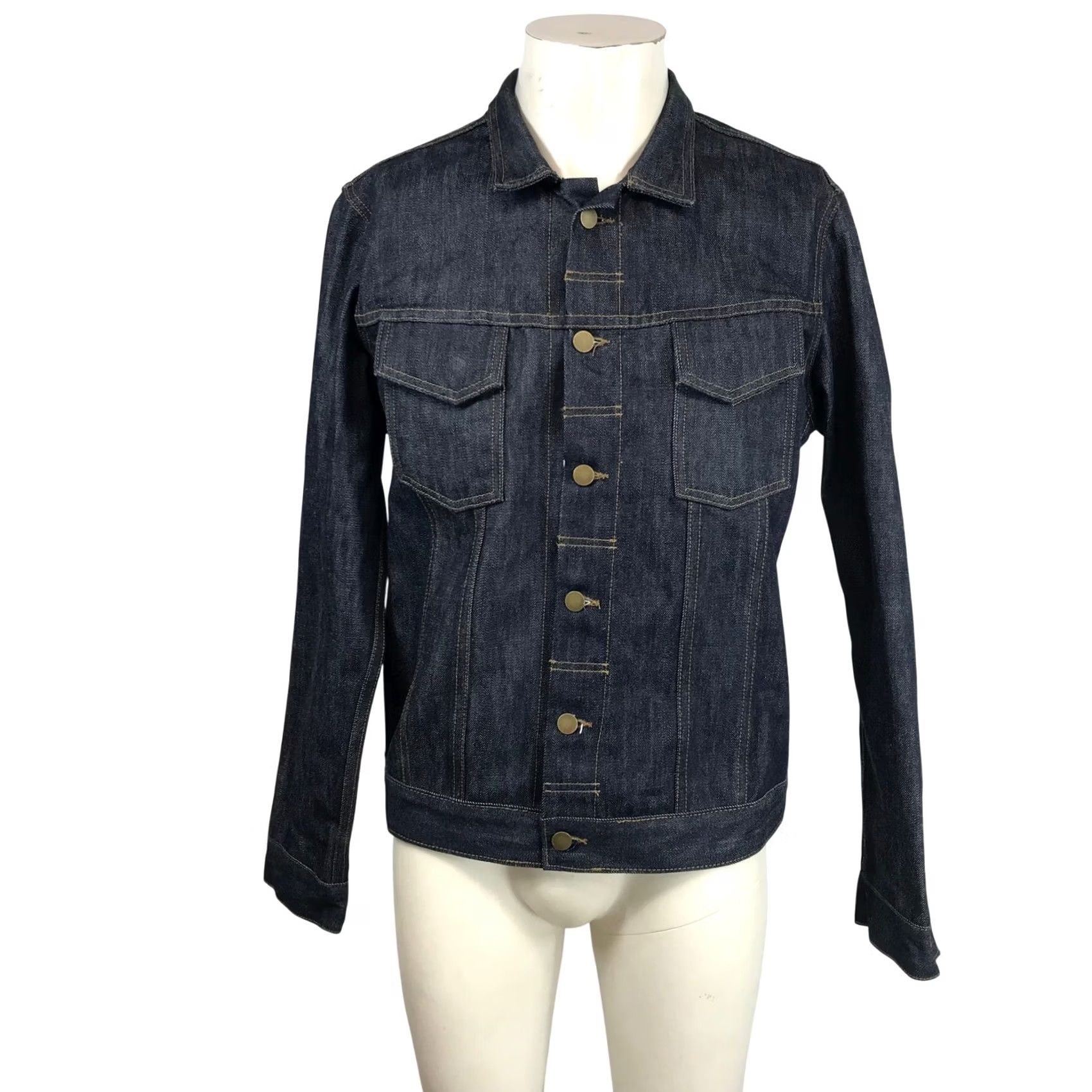 Vintage VINTAGE Skid Row Denim Academy Jacket Trucker Denim Men L Dark Indigo Size US L / EU 52-54 / 3 - 2 Thumbnail