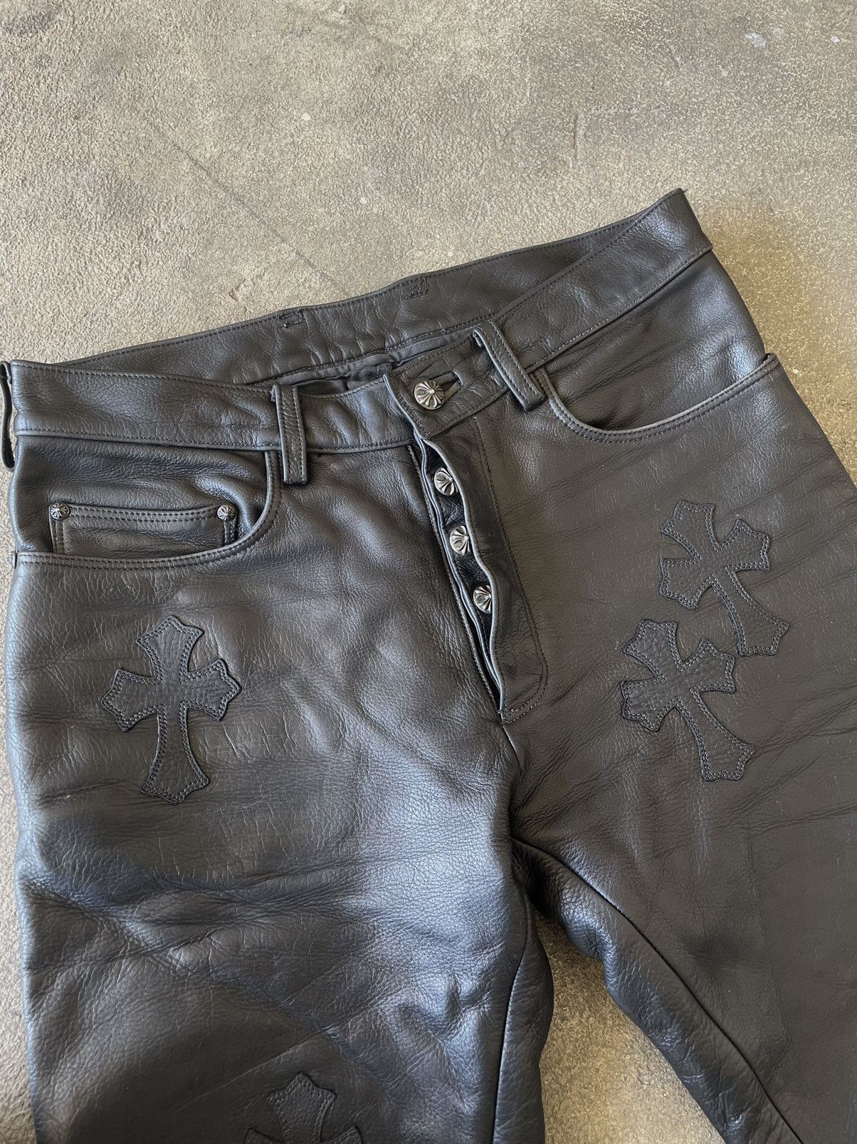 Chrome Hearts Chrome Hearts 1/1 23 Cross Patch Leather Pants Size US 32 / EU 48 - 9 Thumbnail