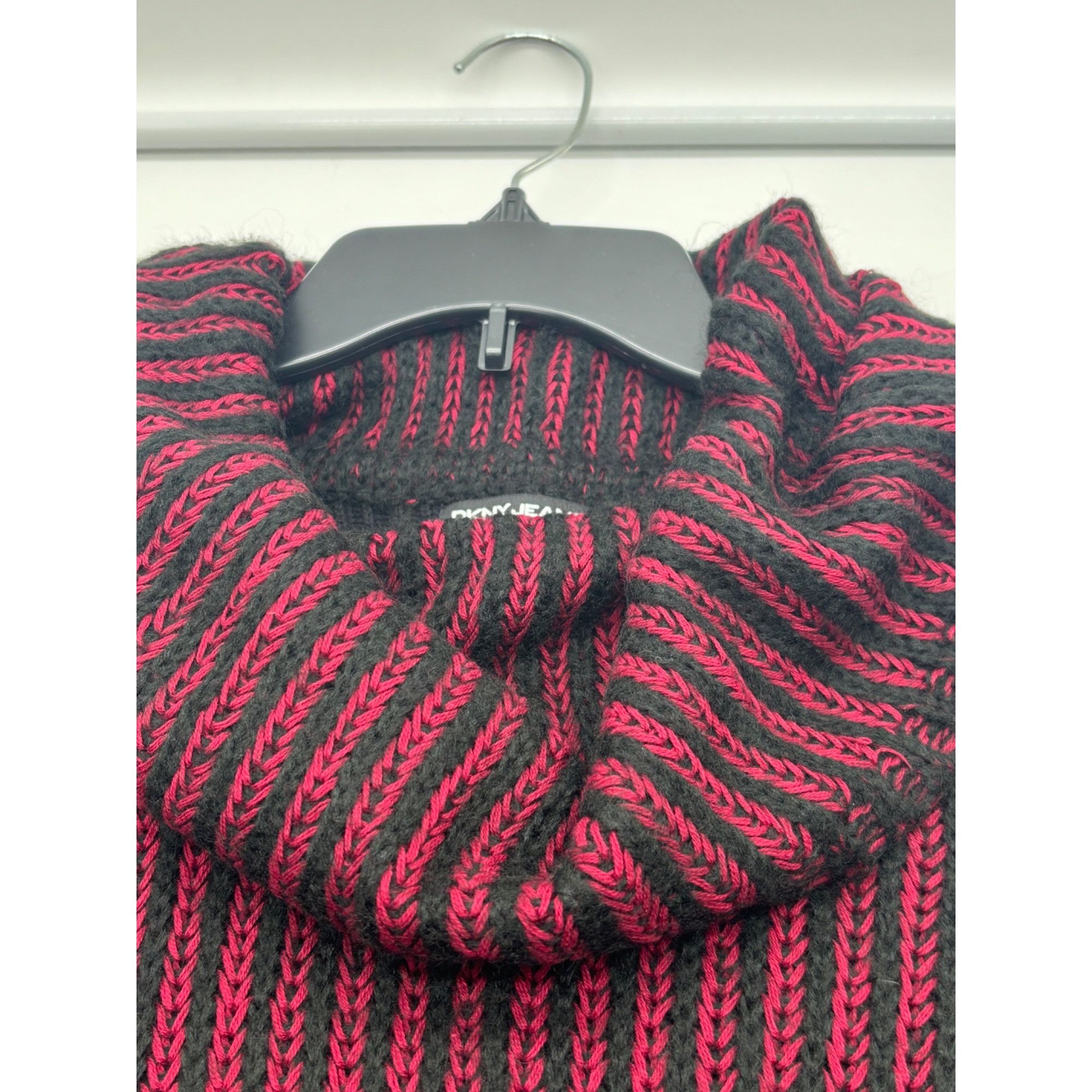 DKNY DKNY Jeans Striped Cowl-Neck Mixed Knit Tank Sweater, Syrah, Size M / US 6-8 / IT 42-44 - 5 Thumbnail