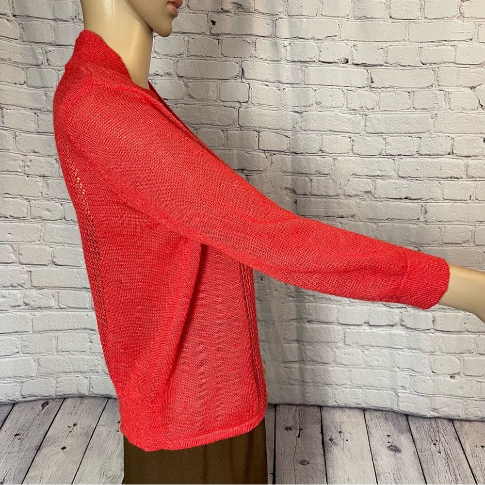 Chicos New Chico's Red Knit Open Front Cardigan Size 0 US S Size S / US 4 / IT 40 - 3 Thumbnail