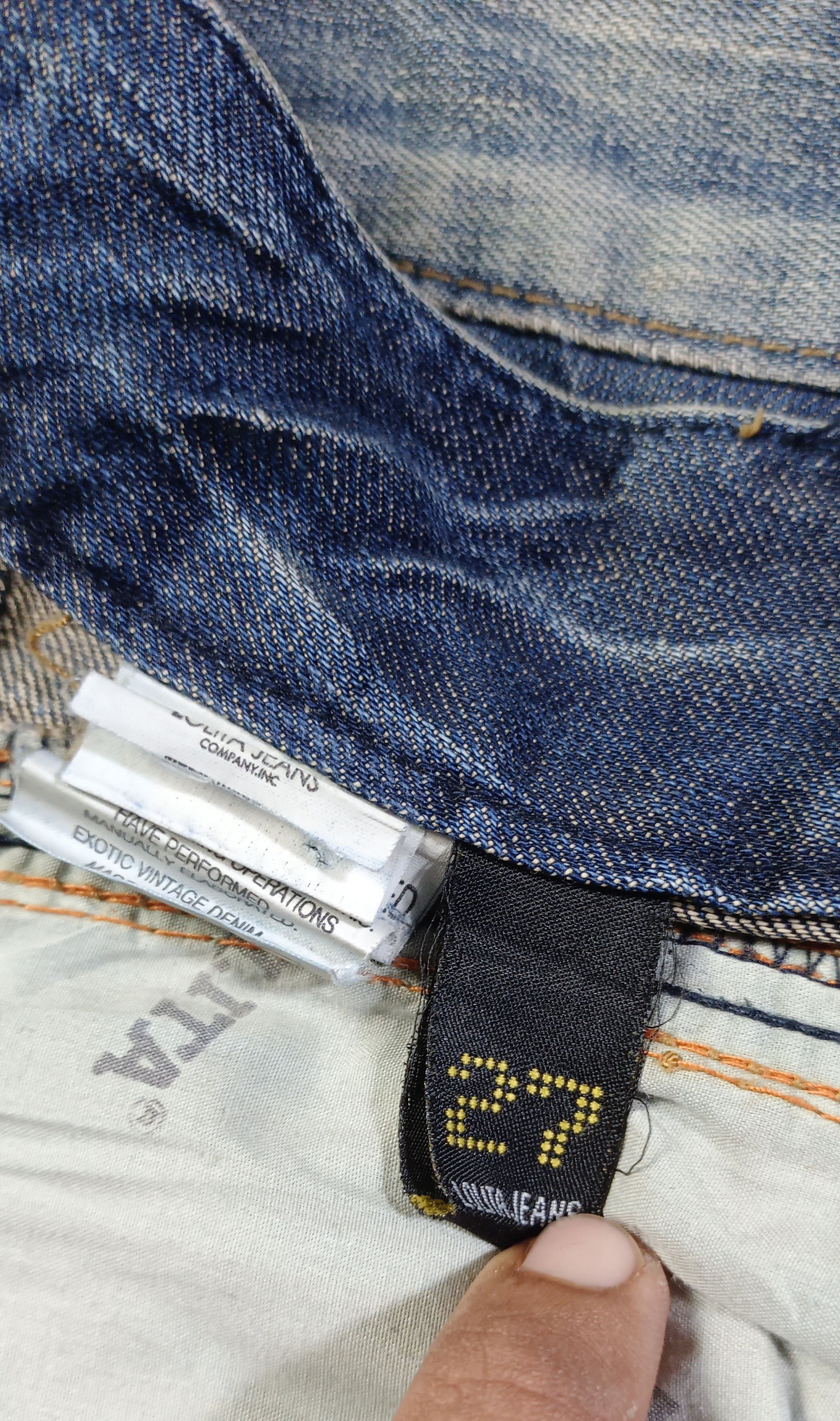 If Six Was Nine 🔥🔥LOLITA Exotic Vtg Denim Super Flare Distressed Jeans Size US 31 - 16 Thumbnail