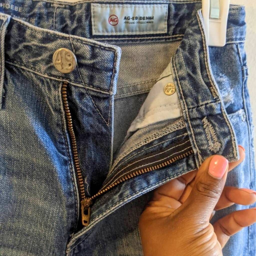 AG Adriano Goldschmied AG-ED Phoebe Vintage Jeans 25R High Rise Tapered Distressed 100% Cotton Size 25" / US 0 / IT 36 - 5 Thumbnail
