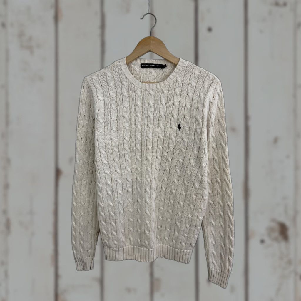 Ralph Lauren VINTAGE Ralph Lauren Sweater Women 90s Beige L Pullover Size L / US 10 / IT 46 - 1 Thumbnail