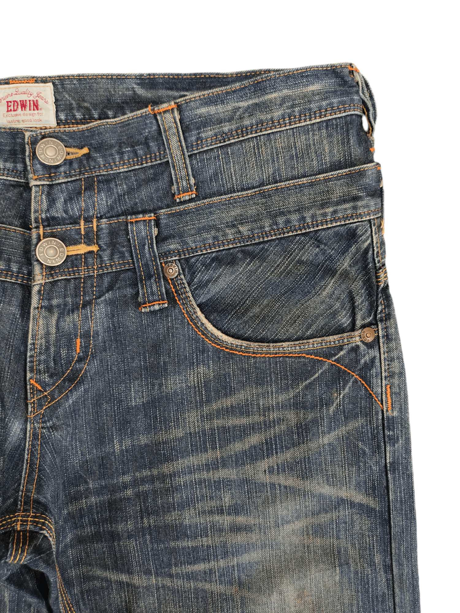 Comme des Garcons × Undercover Vintage Y2k Edwin Xv Double Waist Clawmark Denim Jeans Size US 35 - 4 Thumbnail