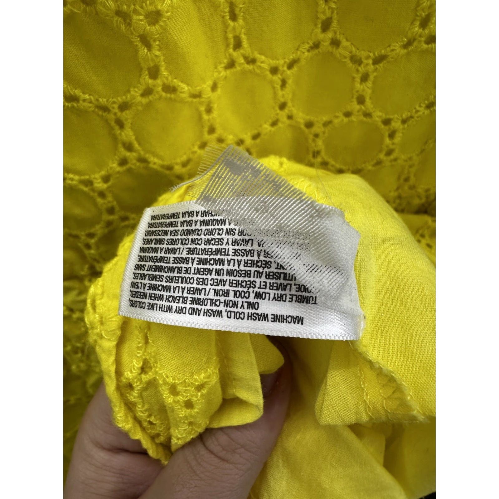 Old Navy Old Navy Dress Womens Eyelet Embroidered Yellow Sleeveless Short A-Line 4 Womens Size S / US 4 / IT 40 - 6 Thumbnail