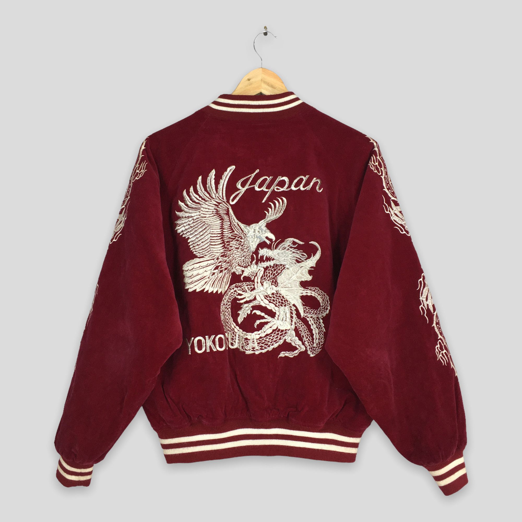 image of Kimono Japan Dragon x Sukajan Souvenir Jacket Sukajan Yokosukoa Dragon Eagle Souvenir Velvet Jacket
